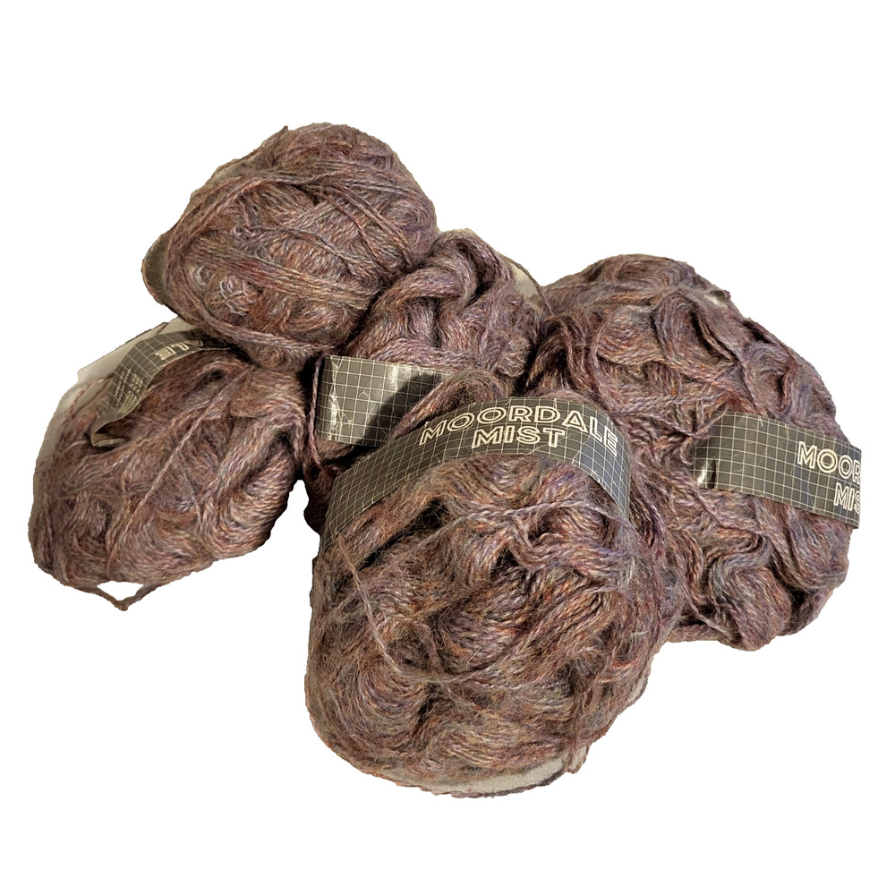 7 Skeins VTG MOORDALE MIST YARN MOHAIR Blend Italy 50 gr. x 4 1/2 mm. Lavendar